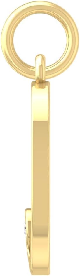 1/20 Carat lab Grown Diamond Zero to Nine Number Pendant Necklace | 10K, 14K Yellow or White Gold and Silver Cable Chain Necklace 18 inch | D-F Color and VS1 Clarity