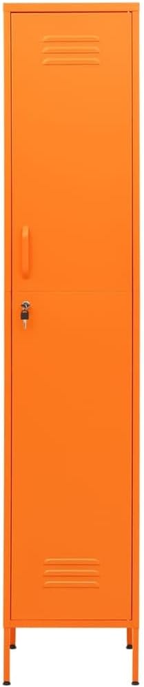 Metal Storage Cabinet with Lock, Home Office Storage Locker Cabinet, 13.8'x18.1'x70.9', Orange,-243