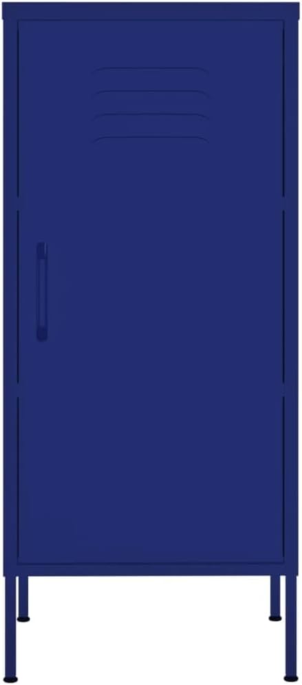 Modern Side Storage Cabinet with Shelf, Steel Storage Cabinet for Home, Office, 16.7'x13.8'x40', Navy Blue,-455
