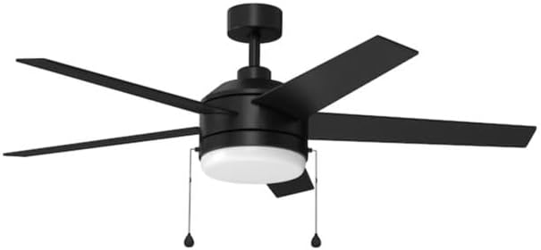 Harbr Breeze Sunport Easy2Hang 52-in Color-Changing Integrated LED Outdoor Matte Black with Matte Blades Ceiling Fan With Light (5 -Blade)