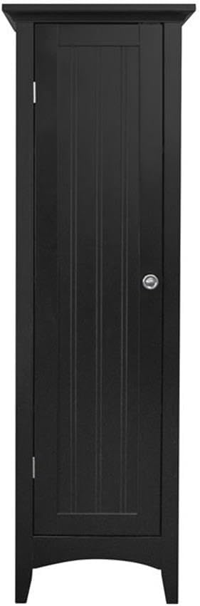 OS Home and Office Furniture 15' 1-Door Wood Kitchen Storage Pantry in Black