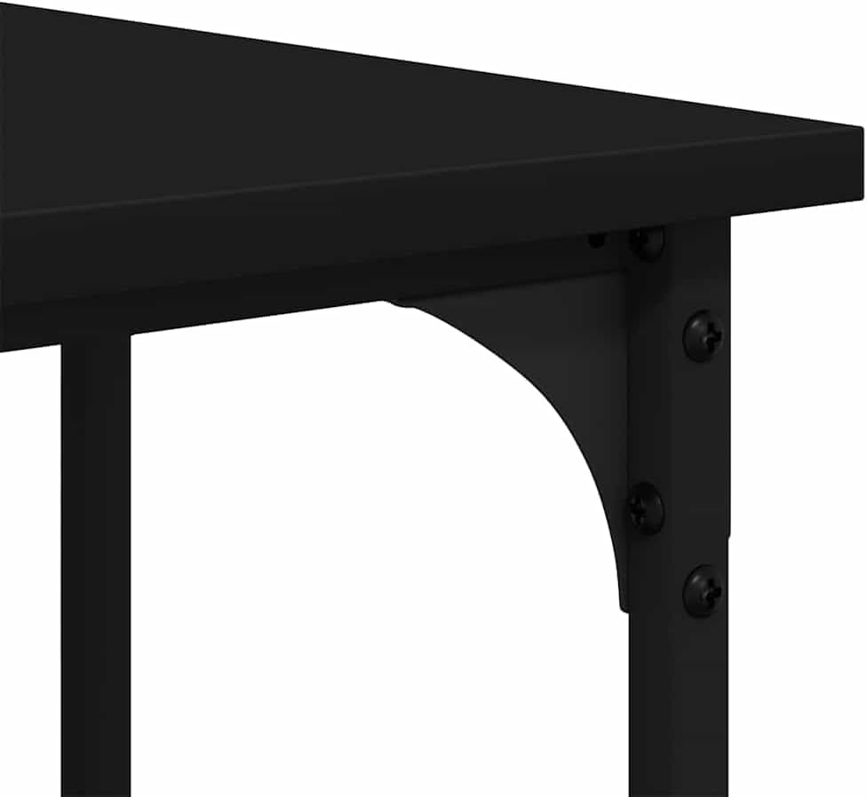 L Shaped Computer Desk with Shelves, Corner Desk L-Shaped Desk PC Desks, PC Work Table for Home Office, Black 54.7'x54.7'x29.5' Engineered Wood,-330