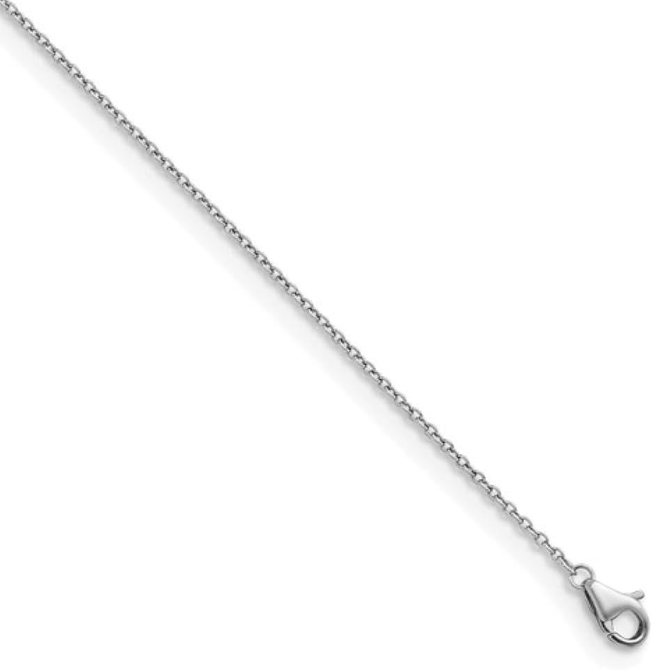 Diamond2Deal Platinum Polished 1.3mm Solid Cable Chain Necklace 16' to 30' Neck Jewelry Men, 4.35 gram