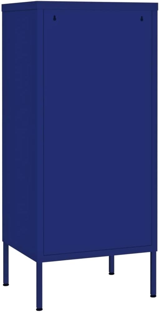 Modern Side Storage Cabinet with Shelf, Steel Storage Cabinet for Home, Office, 16.7'x13.8'x40', Navy Blue,-455