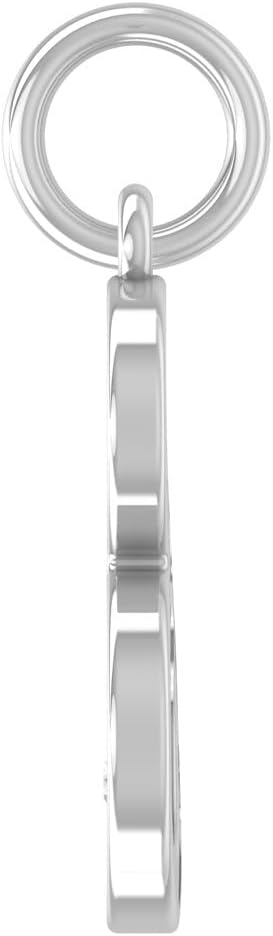 1/20 Carat lab Grown Diamond Zero to Nine Number Pendant Necklace | 10K, 14K Yellow or White Gold and Silver Cable Chain Necklace 18 inch | D-F Color and VS1 Clarity