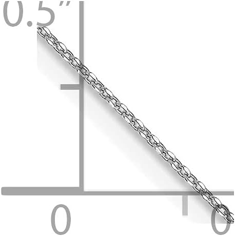 10k White Gold .5mm Solid Diamond-Cut Cable Chain Necklace