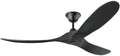 Monte Carlo 3MAVR60BKBK Maverick Energy Star 60' Outdoor Ceiling Fan with Remote Control, 3 Balsa Wood Blades, Matte Black