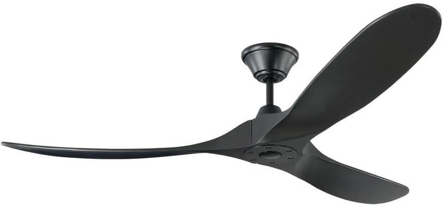 Monte Carlo 3MAVR60BKBK Maverick Energy Star 60' Outdoor Ceiling Fan with Remote Control, 3 Balsa Wood Blades, Matte Black