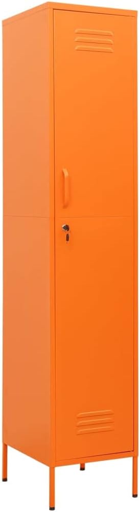 Metal Storage Cabinet with Lock, Home Office Storage Locker Cabinet, 13.8'x18.1'x70.9', Orange,-243