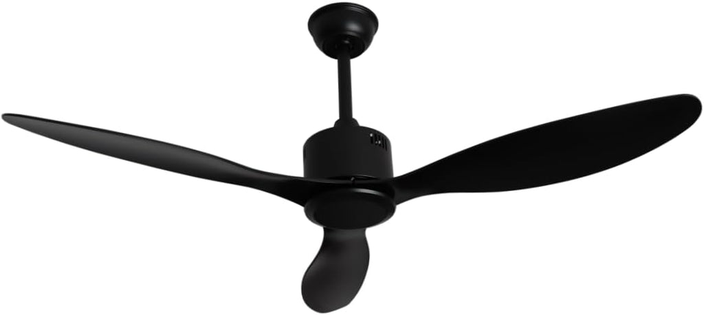 52-inch Ceiling Fan No Lights Remote Control, Low Profile 3 Blades, Energy Efficient Reversible DC Motor, Black