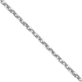 10k White Gold .5mm Solid Diamond-Cut Cable Chain Necklace