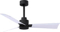 Matthews AK-BK-MWH-42 Alessandra Wet Rated 42' Outdoor Ceiling Fan without Light, Remote Included, Silent DC Motor, Matte Black with Matte White