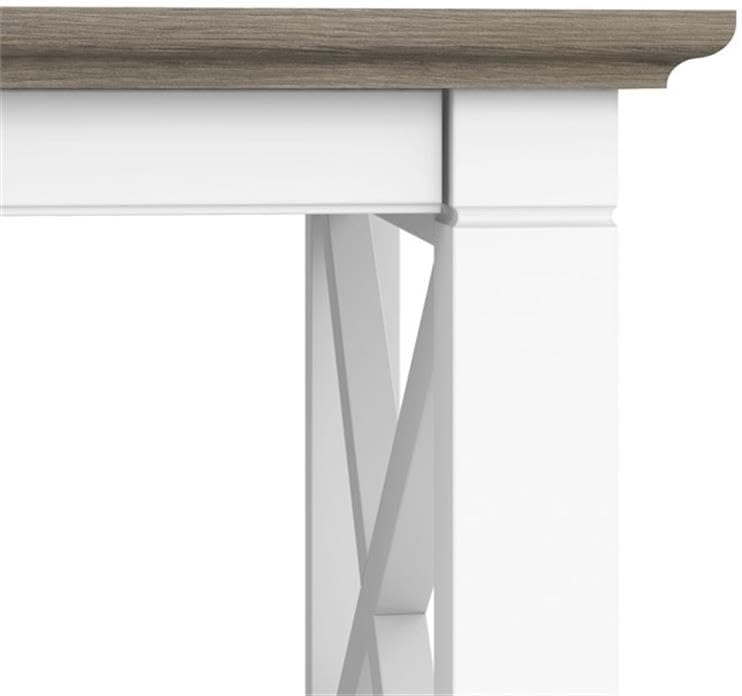 Bush Furniture Key West Tall TV Stand with Set of 2 Bookcases, Farmhouse Entertainment Center for 65 Inch Television, 17D x 60W x 66H, Pure White and Shiplap Gray