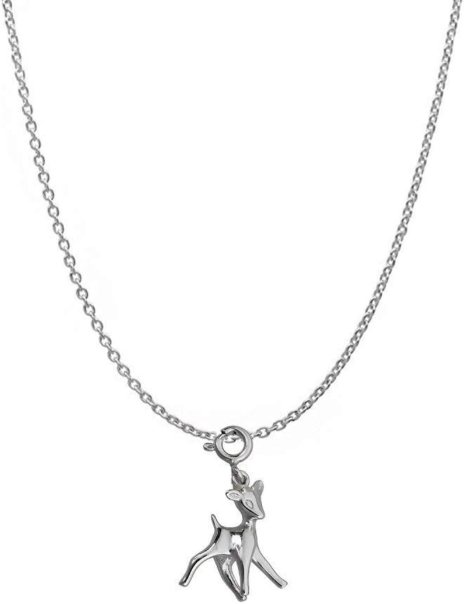 DECADENCE Sterling Silver Rhodium High Polished Bambi Diamond Cut Cable Chain Necklace