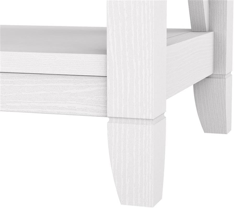 Bush Home Key West Tall TV Stand with Set of 2 Bookcases in Pure White Oak, Farmhouse Entertainment Center for 65 Inch Television