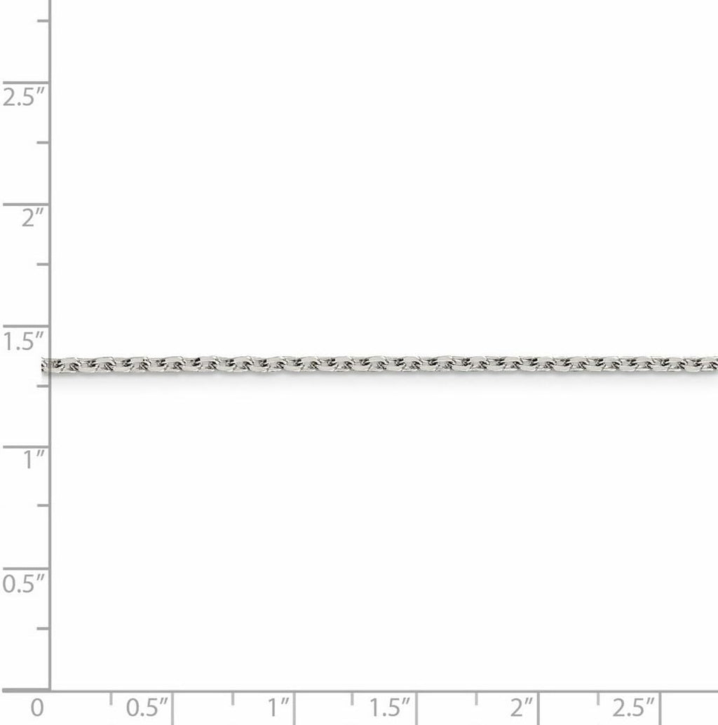 JewelryWeb 925 Sterling Silver Polished 2mm Cable Chain Necklace Lobster Claw Chain Necklace for Women and Men