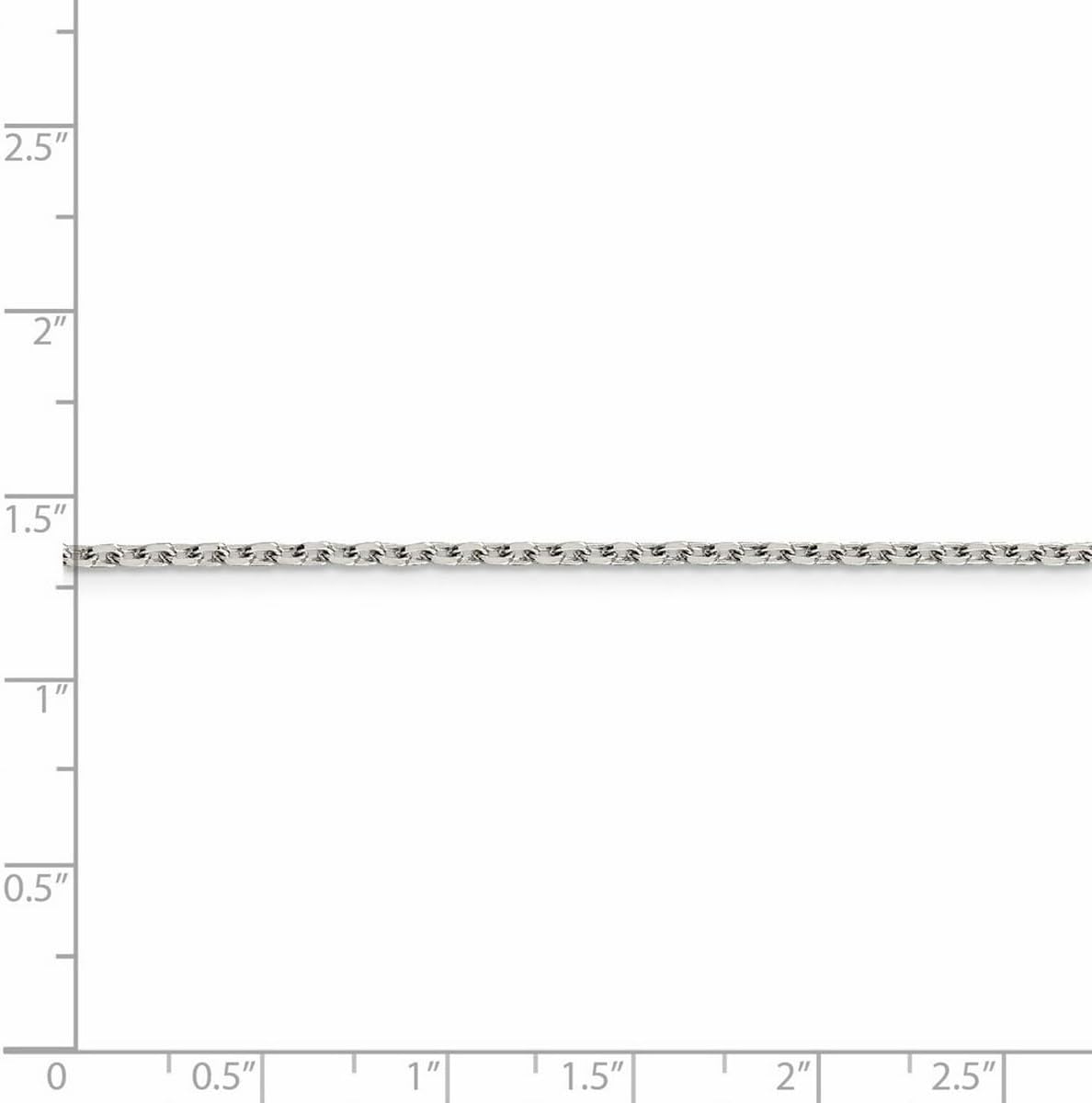 JewelryWeb 925 Sterling Silver Polished 2mm Cable Chain Necklace Lobster Claw Chain Necklace for Women and Men