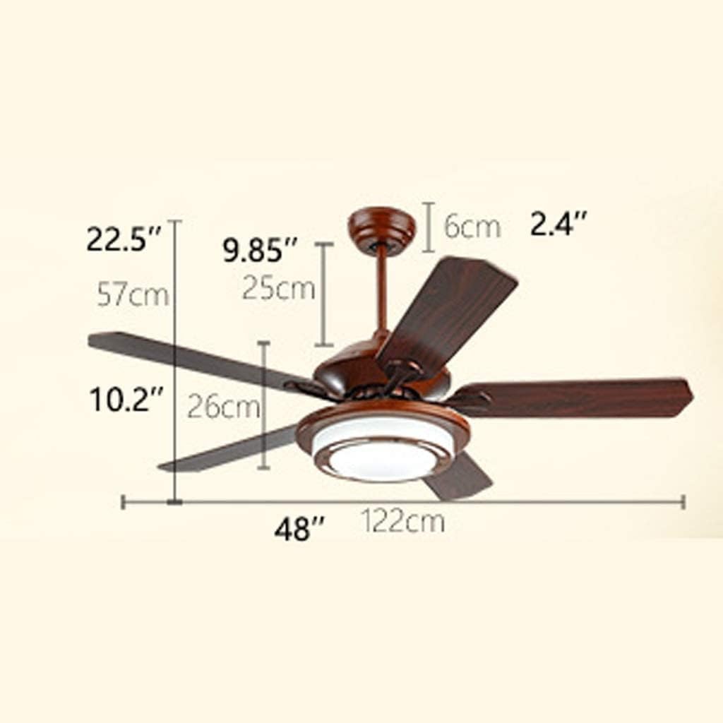Low Profile Ceiling Fan Retro Ceiling Fan Light LED Remote Control Dinning Room Bedroom Living Room Solid Wood Blades Fan Light Ceiling Lamp Fan Lights Ceiling Fixtures