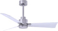 Matthews AK-BN-MWH-42 Alessandra Wet Rated 42' Outdoor Ceiling Fan without Light, Remote Included, Silent DC Motor, Brushed Nickel with Matte White