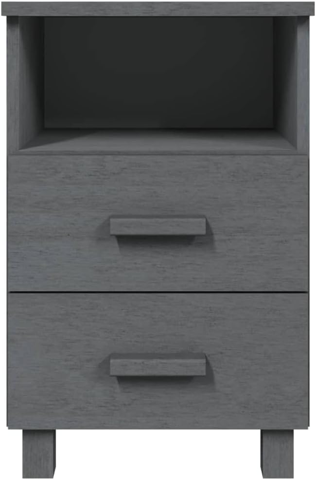 2 pcs Bedside Cabinet with Two Drawers and an Open Compartment, 24.4' Tall Bedside Table Wooden Cabinet for Home, Office, 15.7'x13.8'x24.4',-954