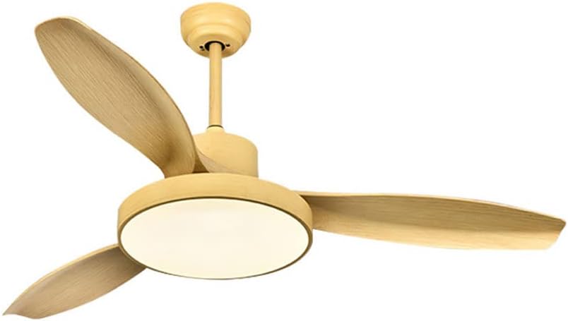 Modern Wood Ceiling Fan with Lights with Remote Indoor Smart Ceiling Fan LED 3 Color Bedroom Ceiling Fan 3-Blade 42 Inch Mute Ceiling Fan with Lights Outdoor Ceiling Fans for Patios