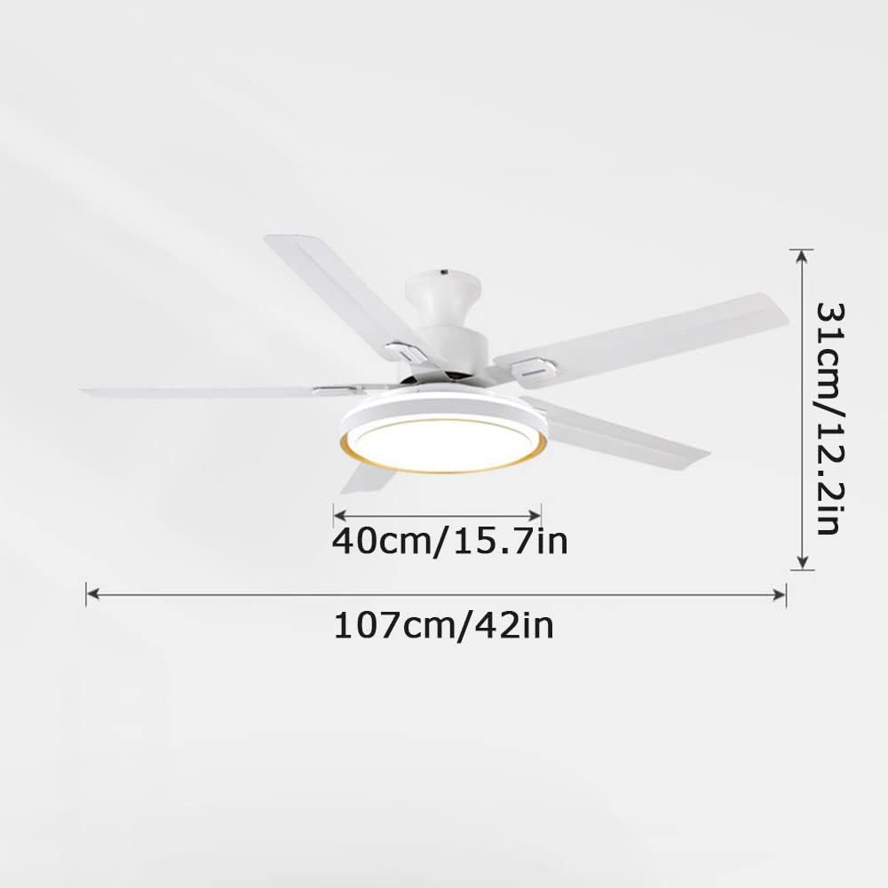 White Outdoor Ceiling Fan with Lights with Remote Modern Bedroom Ceiling Fan LED 3 Color Smart Ceiling Fan Mute Flush Mount Living Room Fan Light Outdoor Ceiling Fans for Patios