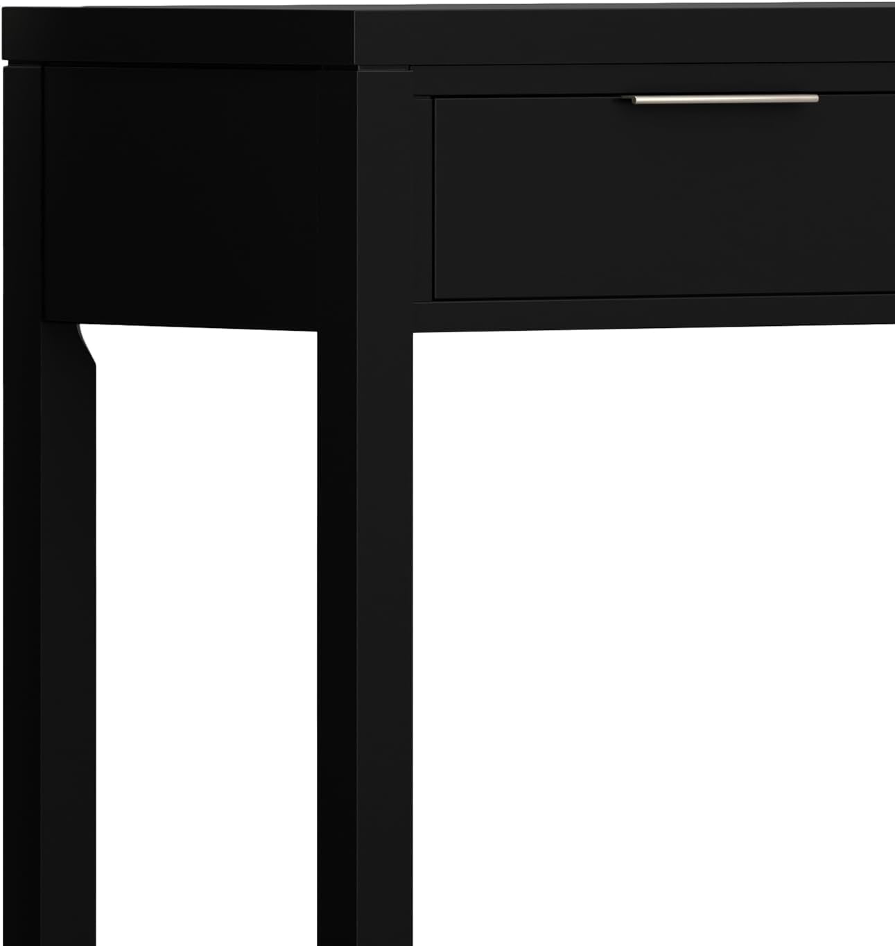 SIMPLIHOME Hollander Console Table - 60 Inch Wide Solid Wood Sofa Table in Black, Contemporary Storage Table for Entryway or Living Room with 3 Drawers and Sleek Metal Hardware