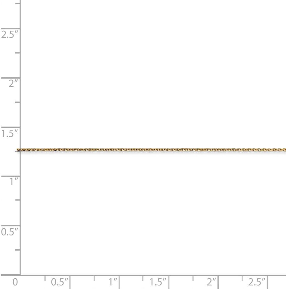The Black Bow 0.6mm, 14k Yellow Gold, Diamond Cut Cable Chain Necklace