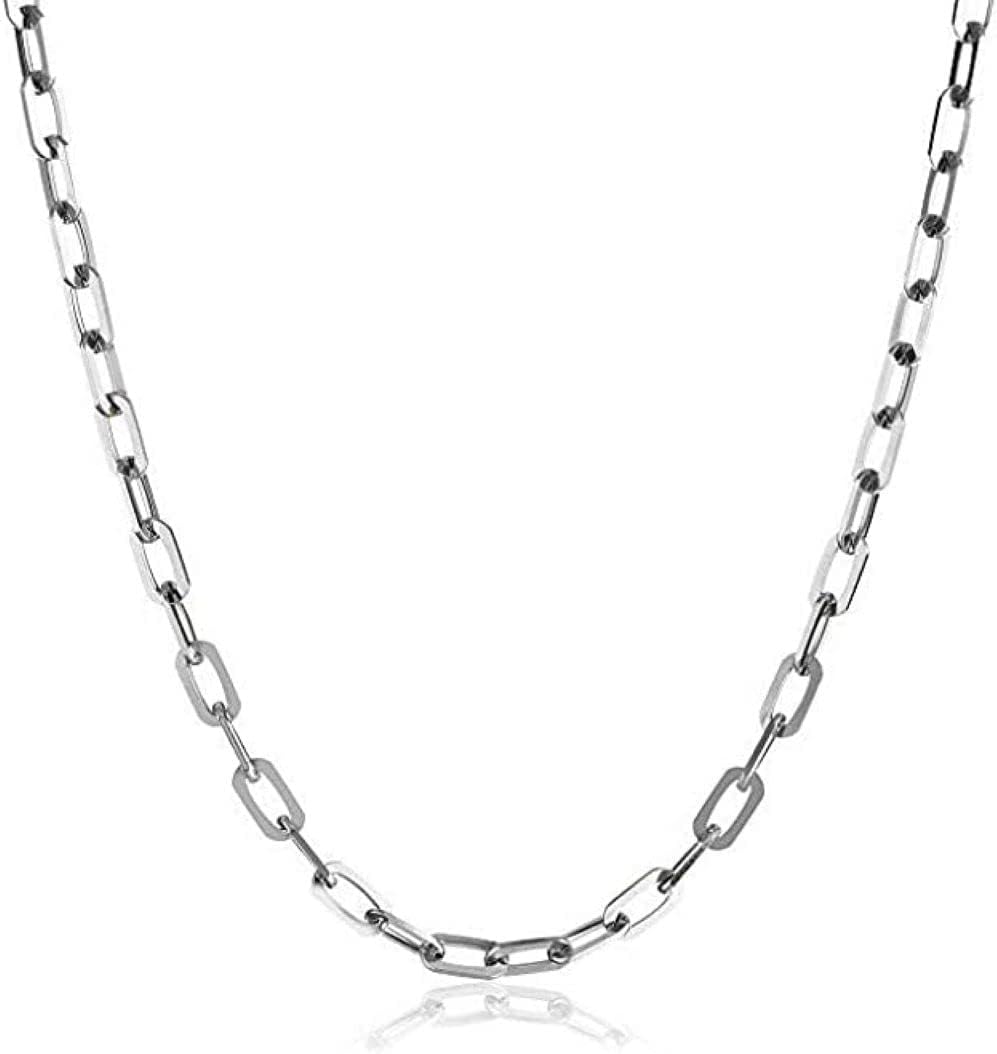 Verona Jewelers Sterling Silver 3MM, 4.5MM, 5.5MM Mariner Anchor Link Chain Necklace - Square, Cable, Twist, Rolo Chain Necklace