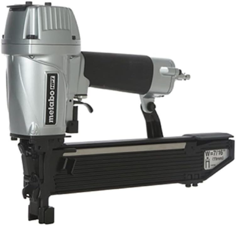Metabo HPT 7/16' Standard Crown Stapler, Pro-Preferred Pneumatic Power Nailers, Construction Tool for Roof Decking & Subfloor Install, 16 Gauge Power Stapler, 1' to 2' Crown Staples, N5008AC2