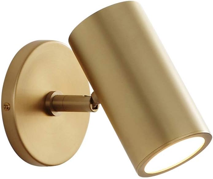Wall Mounted Light Nordic Personality Creative Copper Wall Lamp Adjustable IP44 Outdoor Indoor Wall Light Ideal Bedside Reading Spot Lamp Waterproof Spotlight Garden Landscape Fixture Simple Bed