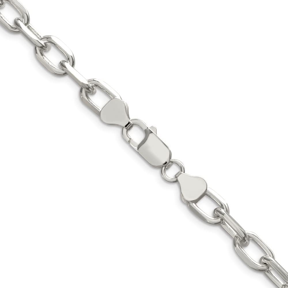 925 Sterling Silver 7.5mm Diamond-cut Long Link Cable Chain (18 to 24 Inch)