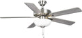 Progress Lighting AirPro 52 in. Brushed Nickel 5-Blade AC Motor Transitional Ceiling Fan with Light