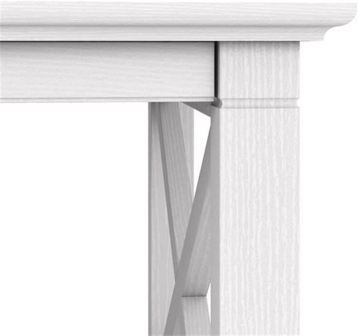 Bush Home Key West Tall TV Stand with Set of 2 Bookcases in Pure White Oak, Farmhouse Entertainment Center for 65 Inch Television