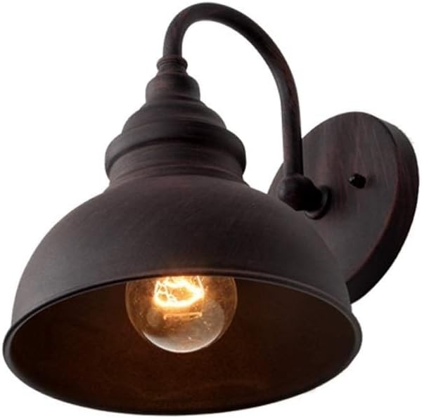 ICEMOB 9.4in Industrial Retro Rusty Color Waterproof Outdoor Wall Lamp E27 Vintage Wall Lighting Fixture Garden Balcony Wall Sconce Lantern Aluminum Metal Wall Spotlight Exterior for House