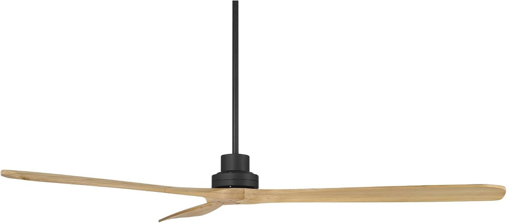 Casa Vieja 66' Delta XL Modern Country Indoor Cottage Core Outdoor Ceiling Fan 3 Blade Remote Control Matte Black Finish Wood Blades Bedroom Patio Living Room DC Motor Decorative Damp Rated Garage