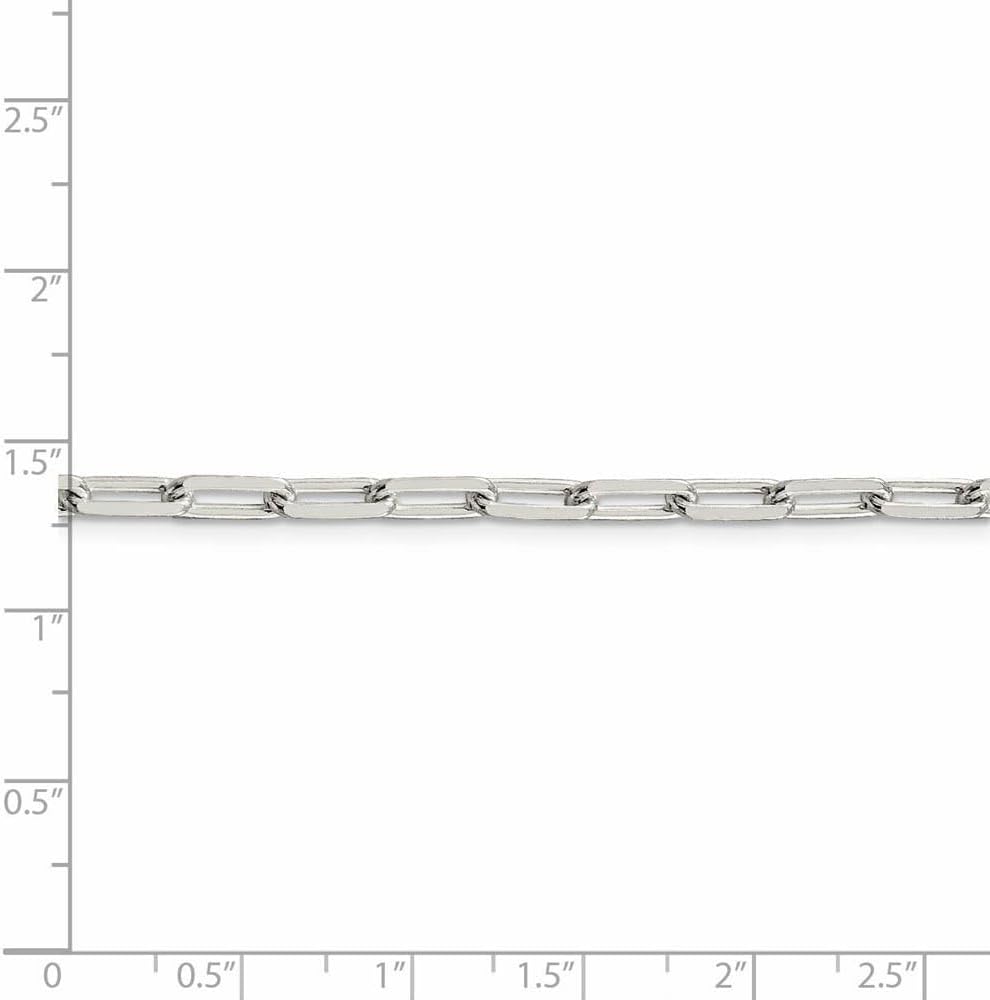 The Black Bow 4.25mm Sterling Silver Solid Elongated Open Cable Chain Necklace