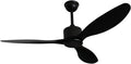 52-inch Ceiling Fan No Lights Remote Control, Low Profile 3 Blades, Energy Efficient Reversible DC Motor, Black