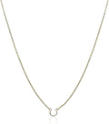 Honolulu Jewelry Company 14K Solid Gold 1.2mm Adjustable Cable Chain Necklace - Clasp stays in back with Pendant Saddle (TM)