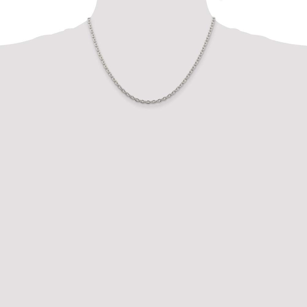 Solid 925 Sterling Silver 3.5mm Cable Chain Necklace - with Secure Lobster Lock Clasp