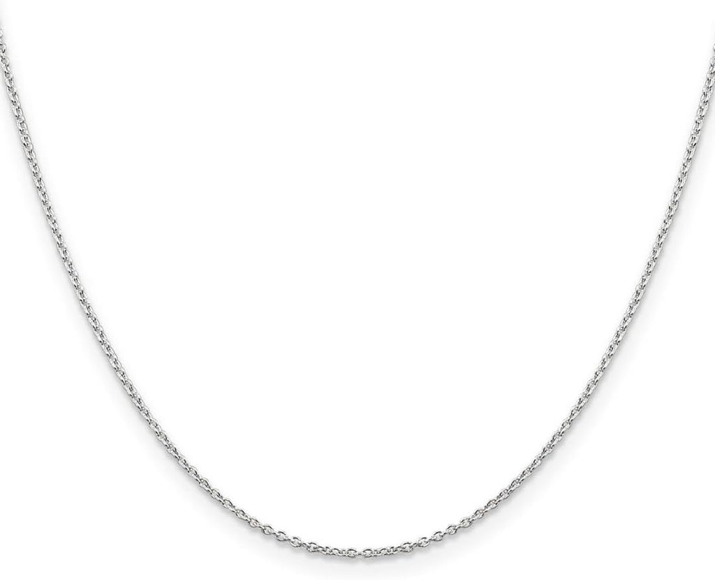 JewelryWeb 925 Sterling Silver Polished 1.25mm Cable Chain Necklace Lobster Claw Chain Necklace for Women and Men