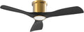 OFANTOP 52 Inch Smart Ceiling Fan with Light and Remote, Indoor 3 Blade Black Gold Flush Mount Modern Ceiling Fan for Bedroom Living Room