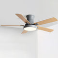 Flush Mount Ceiling Fan with Lights Wood Modern Ceiling Fan with Remote 42 Inch Mute Ceiling Fans with Lights for Bedroom Outdoor Ceiling Fans for Patios with Light