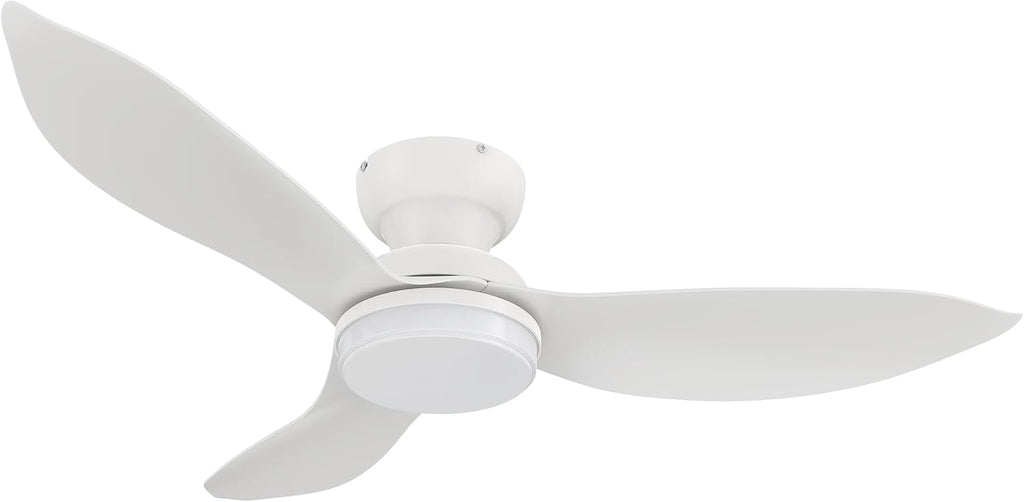 Carro 45' Low Profile Ceiling Fan with Light and Remote, Indoor & Outdoor Ceiling Fan with 10-Speed Quiet DC Motor, Smart Ceiling Fan Controlled by APP, Remote, Alexa, Siri & Google Home, White