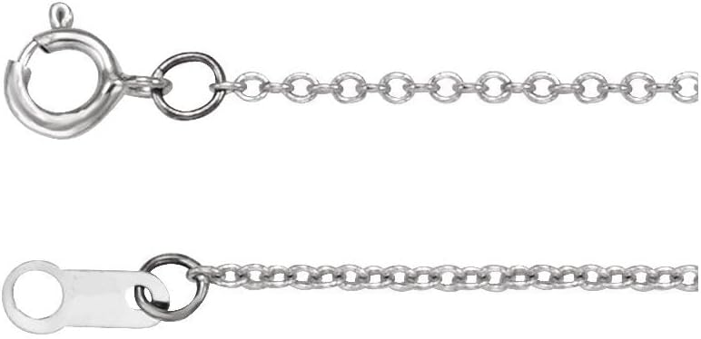 Sonia Jewels Solid 14k White Gold 1mm Cable Chain Necklace 15'