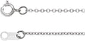 Sonia Jewels Solid 14k White Gold 1mm Cable Chain Necklace 15'