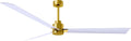 Matthews AK-BRBR-MWH-72 Alessandra Wet Rated 72' Outdoor Ceiling Fan without Light, Remote Included, Silent DC Motor, Brushed Brass with Matte White