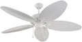 Monte Carlo 5CU52WH Cruise Tropical 52' Outdoor Ceiling Fan with Pull Chain, 5 ABS Palm Leaf Blades, White