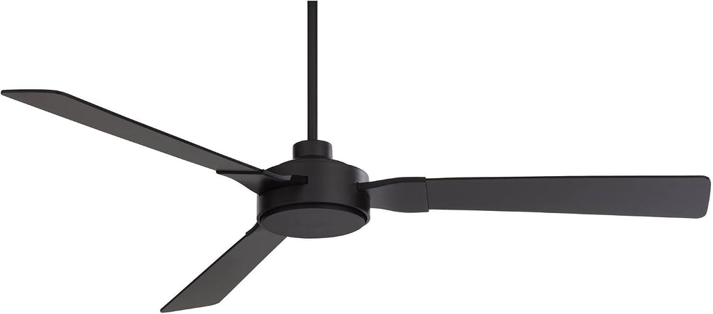 Casa Vieja 60' Invictus Modern Industrial Indoor Outdoor Ceiling Fan 3 Blade Remote Control Matte Black Finish Dark Walnut Wood Finish Blades Bedroom Patio Living Room Kitchen Damp Rated DC Motor