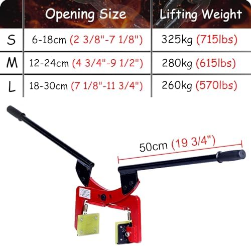 Alloy Steel Paver Stone Lifter Tools - Granite Curb Lifting Clamps, Scissor Tongs, Paver Slab Mover with Polyurethane Mats (L-Opening 18-30cm (7 1/8'-11 3/4')